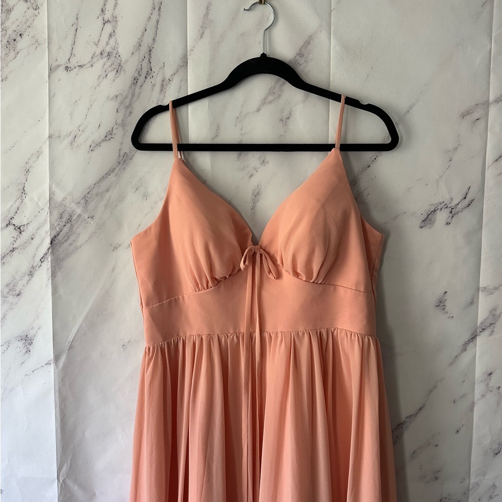 SHEIN - PEACH PINK FORMAL/BRIDESMAID MAXI DRESS WOMENS LARGE - Picture 3 of 13